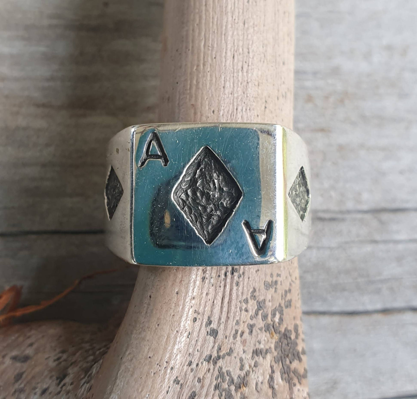Ace of diamonds ring,gambling,sterling silver,ace ring,vegas wedding,gus,poker,black jack,signet ring,Lil peep