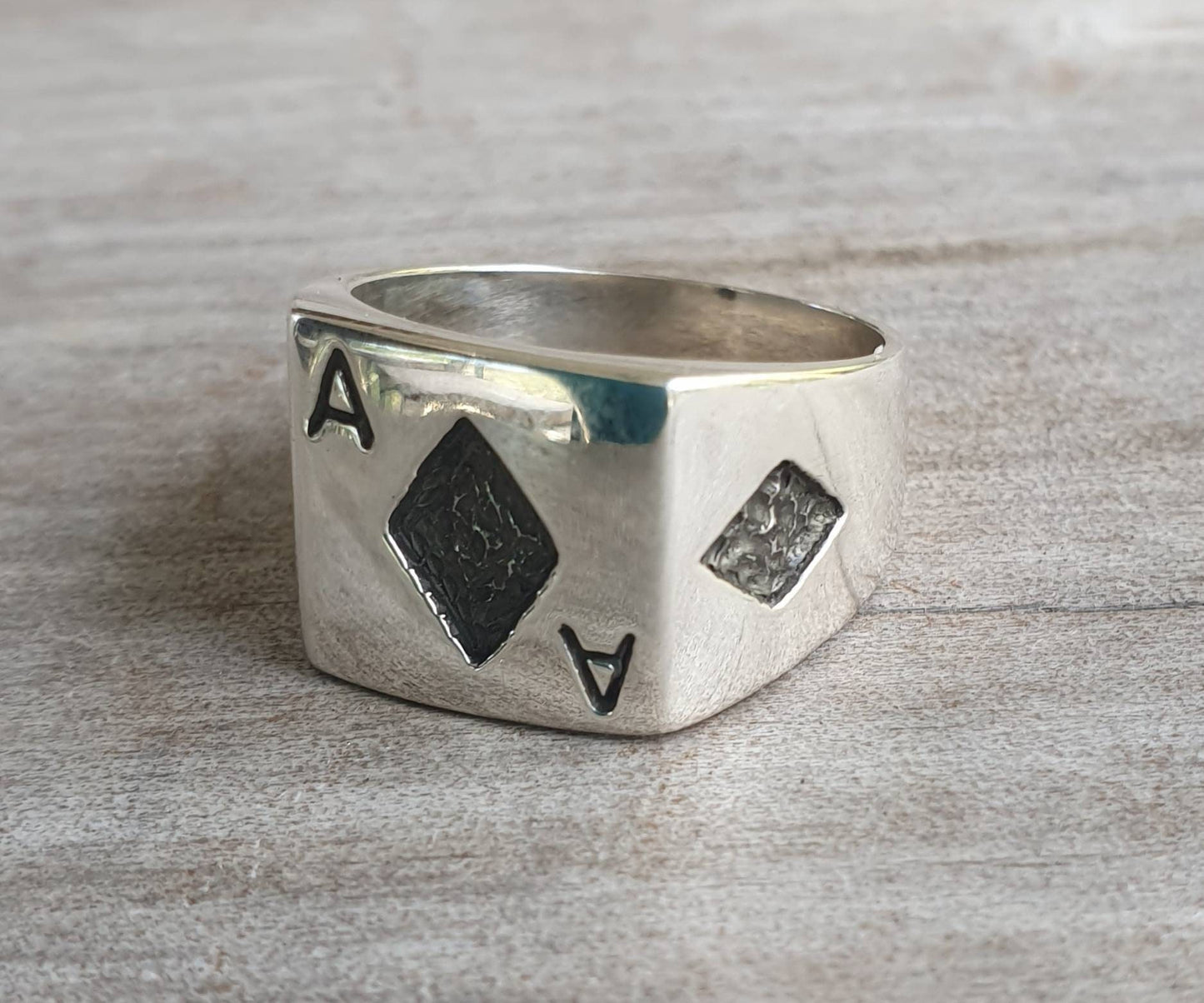 Ace of diamonds ring,gambling,sterling silver,ace ring,vegas wedding,gus,poker,black jack,signet ring,Lil peep