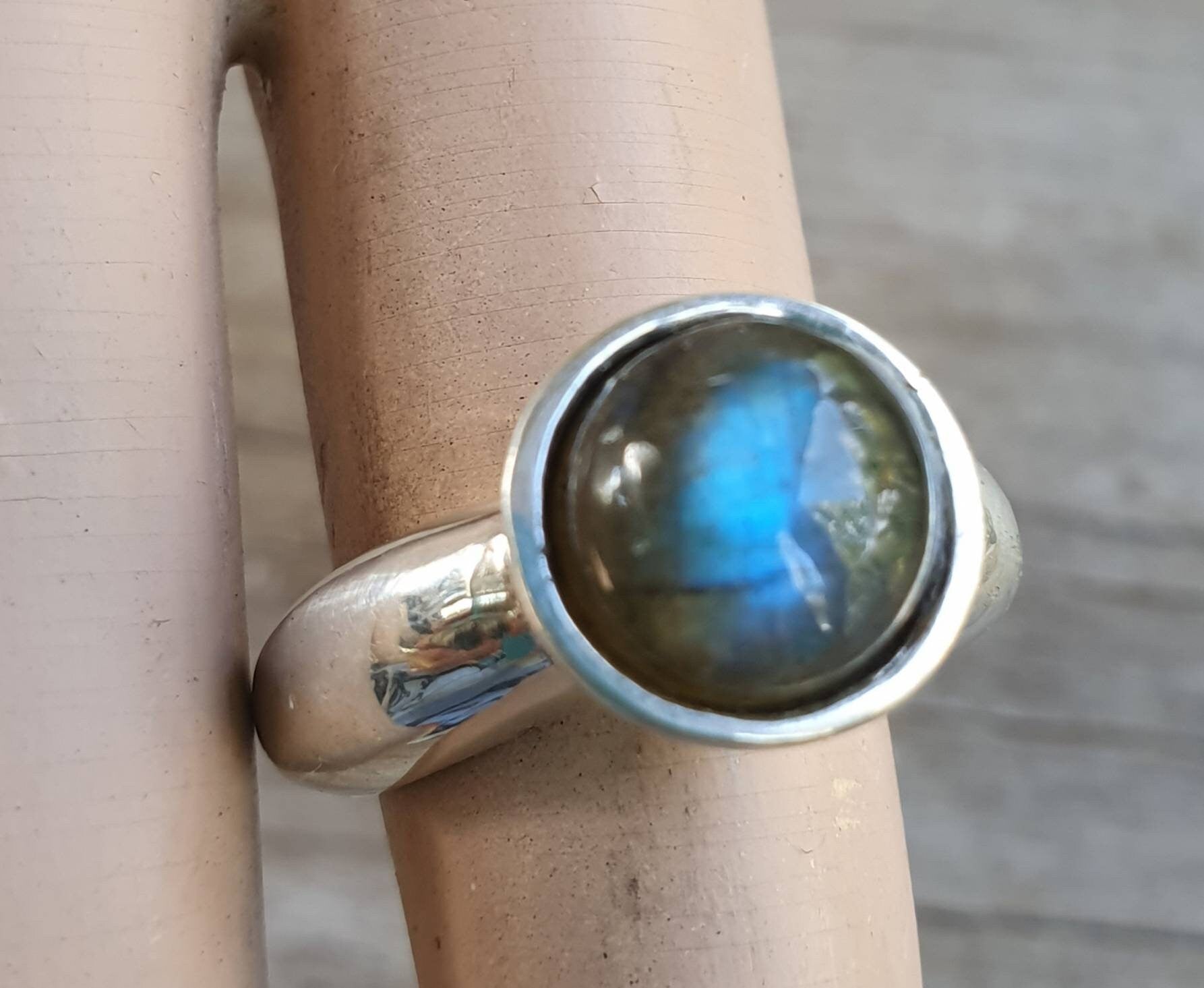 Rainbow moonstone, Sterling ring,sterling silver,chunky solitare,handmade, ring,goddess,boho,solitare ring,new age,