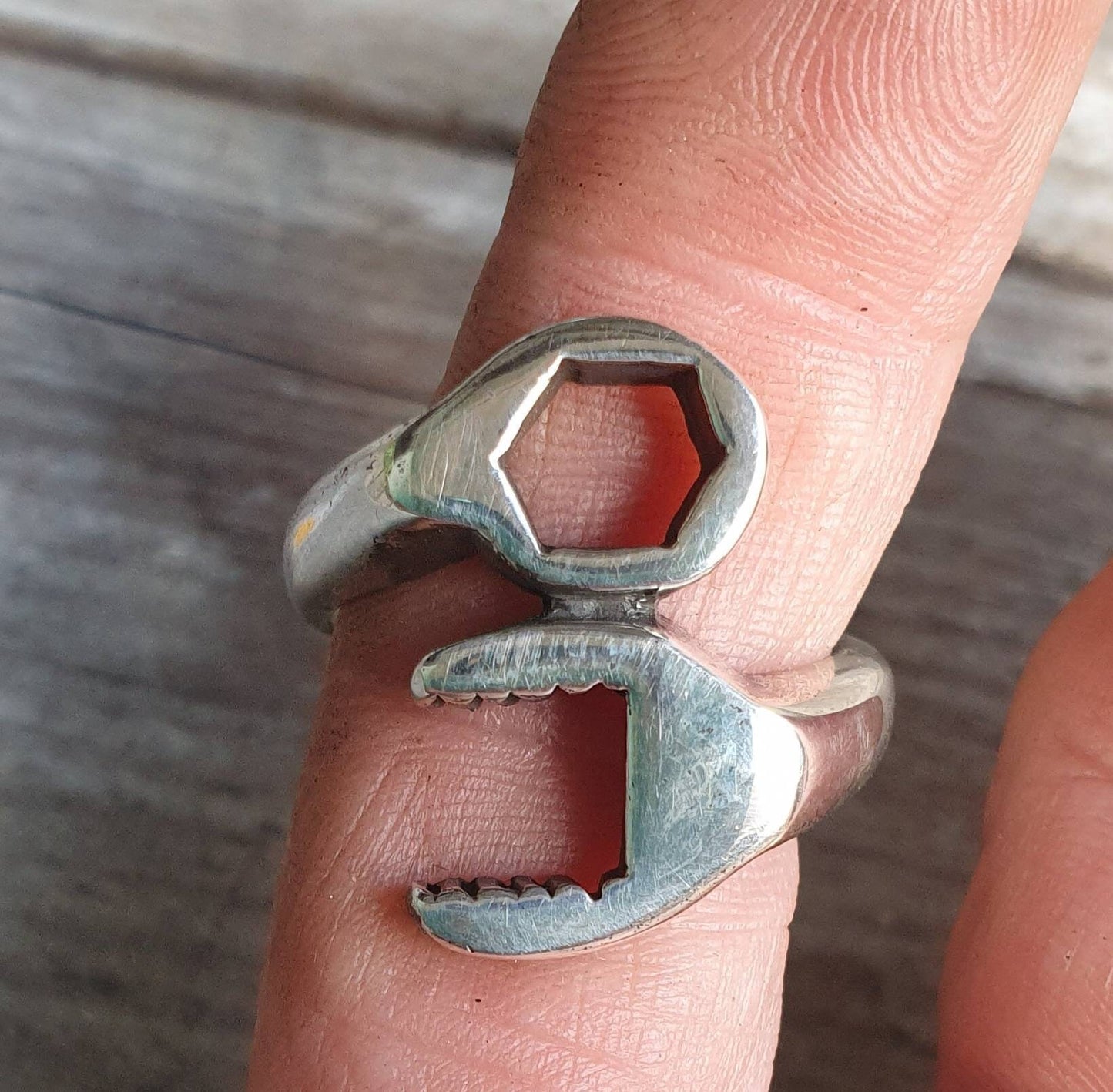 Spanner Mechanical Chunky ring,sterling silver,shifter ring, industrial,mans silver band,handmade, steampunk,silver wedding,rockabilly
