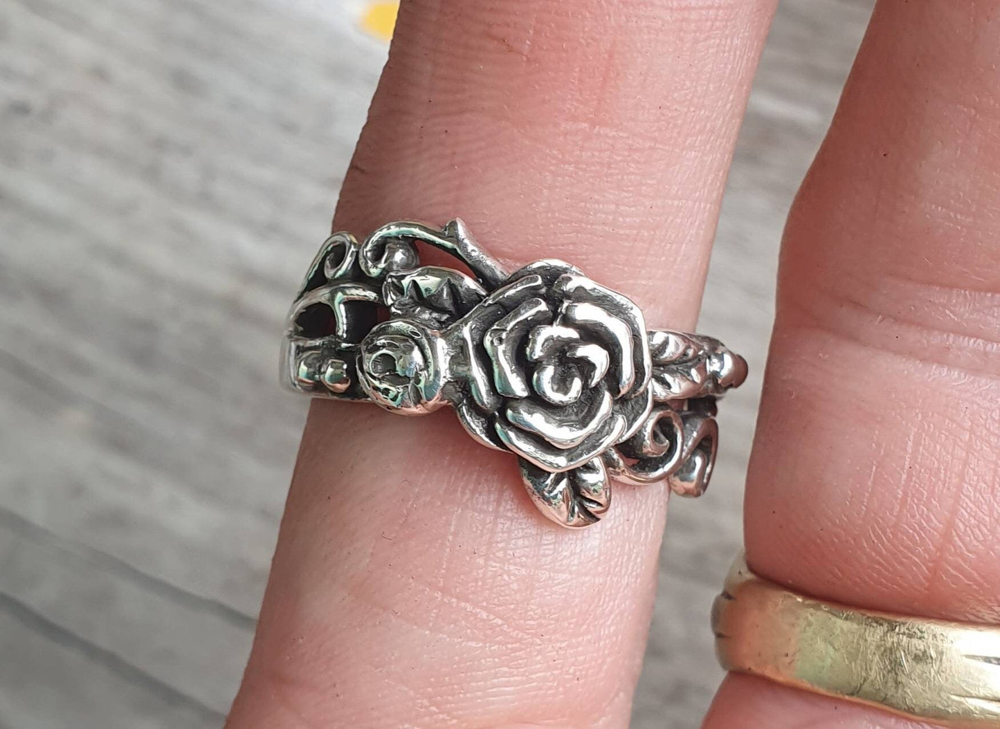 rose ring,sterling silver,flower,boho, steampunk,gothic,art nouveau ,victorian,vintage,handmade,gypsy,goddess,women fashion