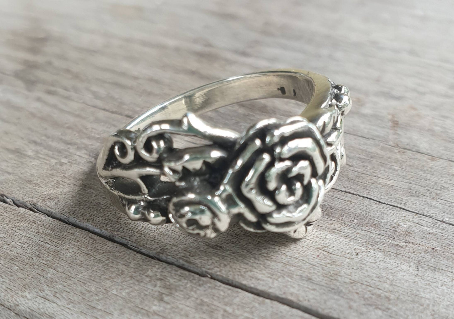 rose ring,sterling silver,flower,boho, steampunk,gothic,art nouveau ,victorian,vintage,handmade,gypsy,goddess,women fashion