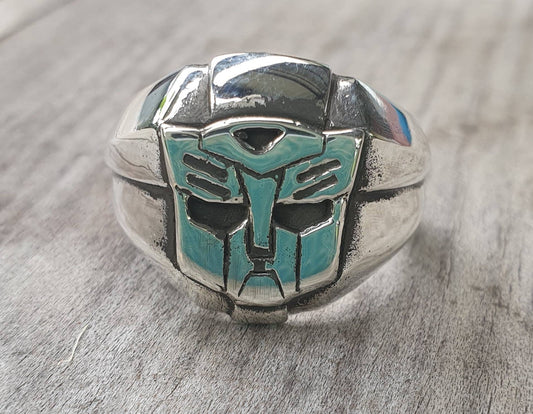 Robot ring,solid sterling silver, autobot chunky ring,syfy,superhero,alien,