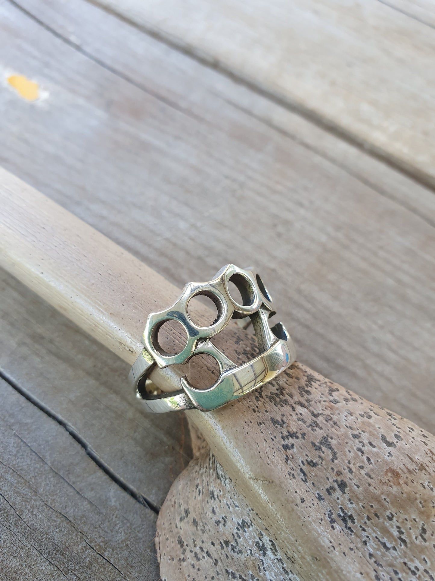 knuckle duster,gangster ring, sterling silver punk, martial art, gang,blink,hipster,biker,handmade