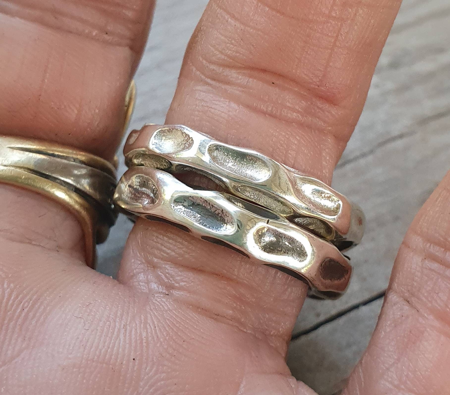 Nugget ring,chunky,Sterling silver,stacker ring,industrial, rustic ,hammered,wedding band, unisex,men's fashion,handmade,steampunk,designer,