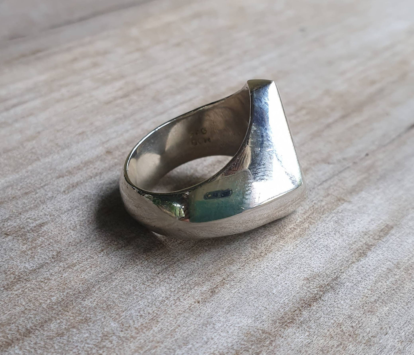 signet ring,chunky solid sterling silver,diamond square  top,large plain signet,chunky mans ring,heavy,wide silver ring