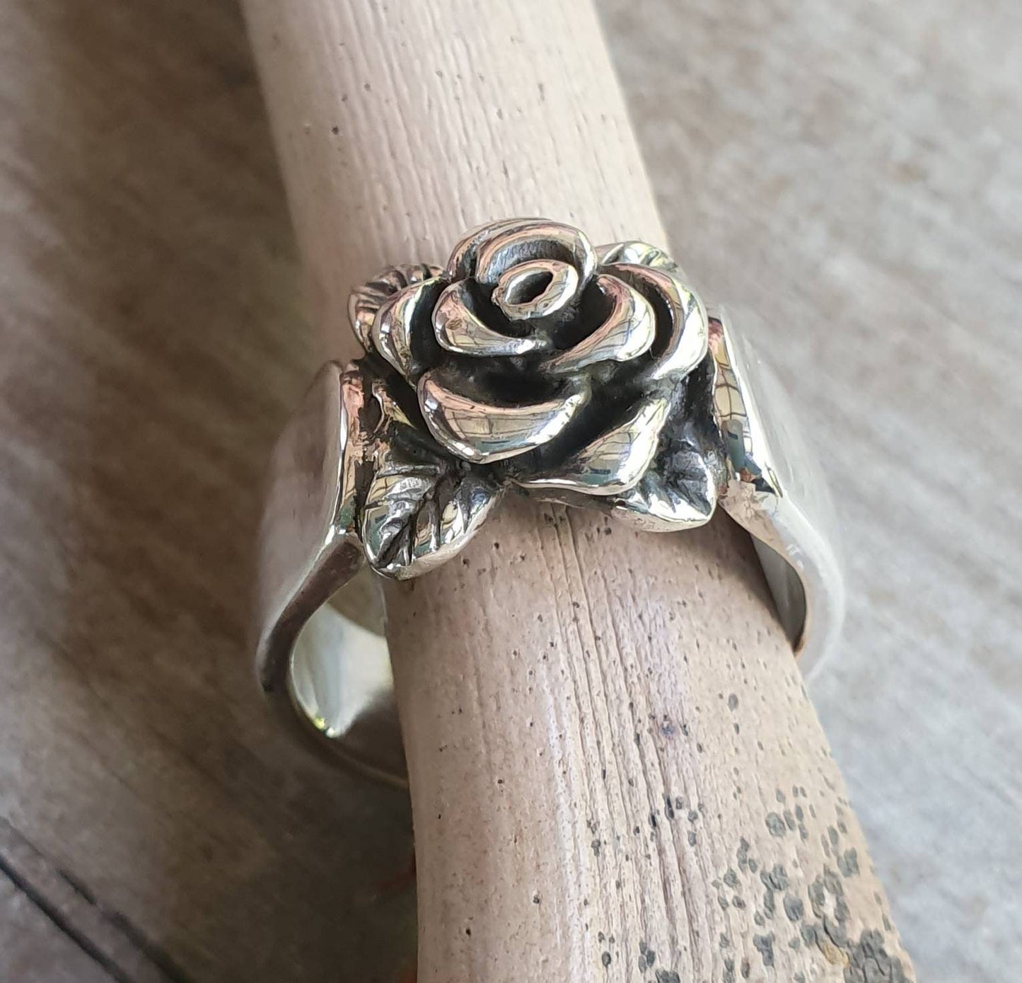 rose ring sterling silver alternative steampunk gothic art nouveau victorian flower rockabilly