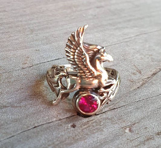 PEGASUS,mythical horse,sterling silver,unicorn, fantasy ring,alternative,new age,boho,hippy,art nouveau,goddess,womens fashion,magic,merlin