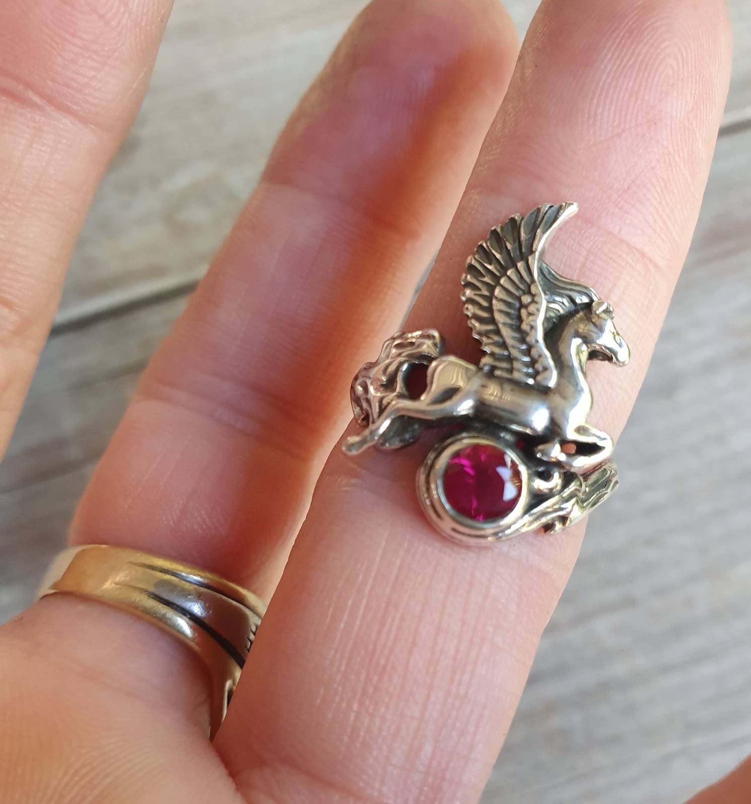 PEGASUS ring,Sterling silver,mythical,horse, unicorn, fantasy,new age, boho,hippy, art nouveau,goddess,handmade,shic,women's fashion,gypsy