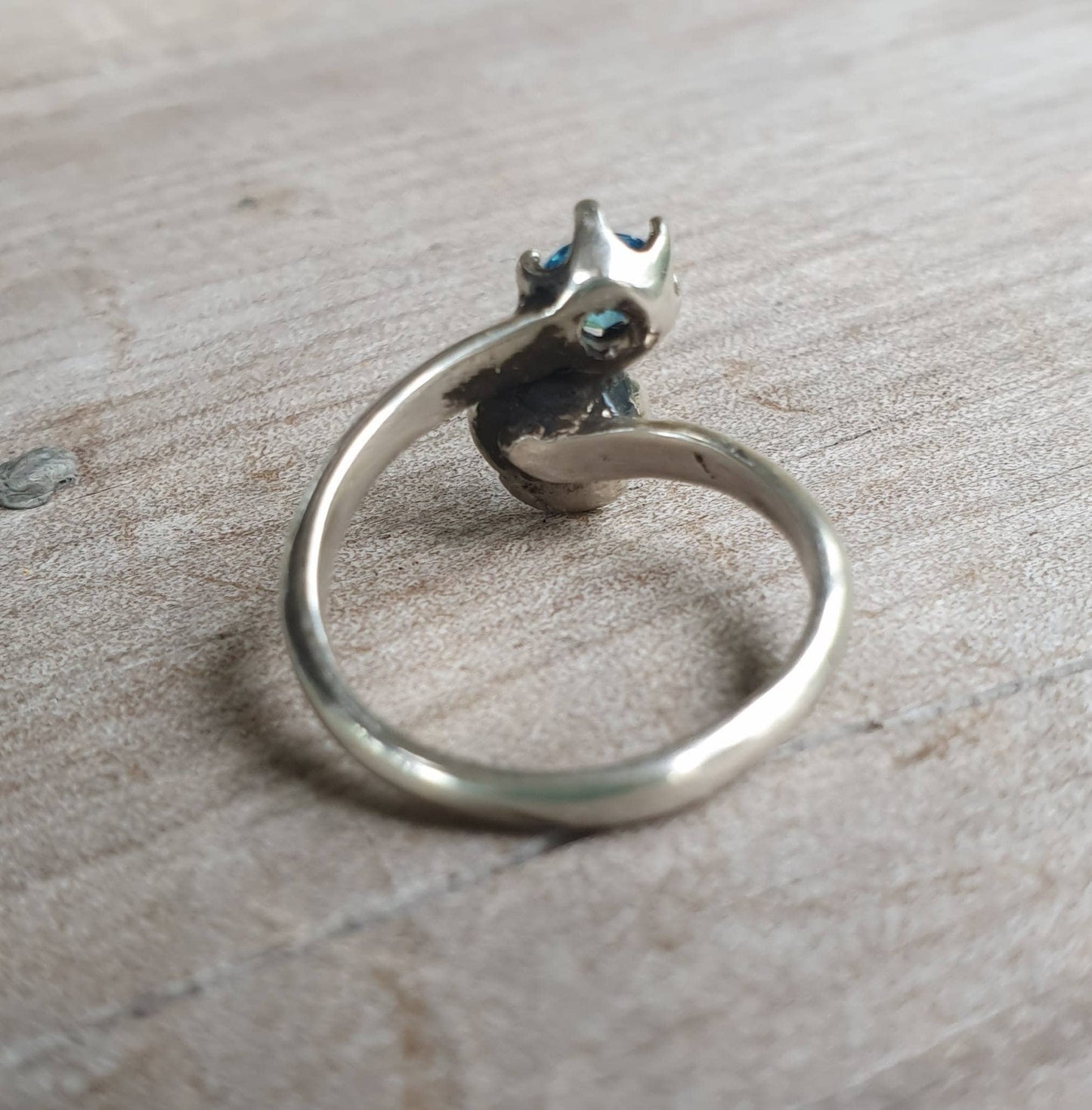 rose ring,sterling silver,cz,long ring, boho flower art nouveau victorian