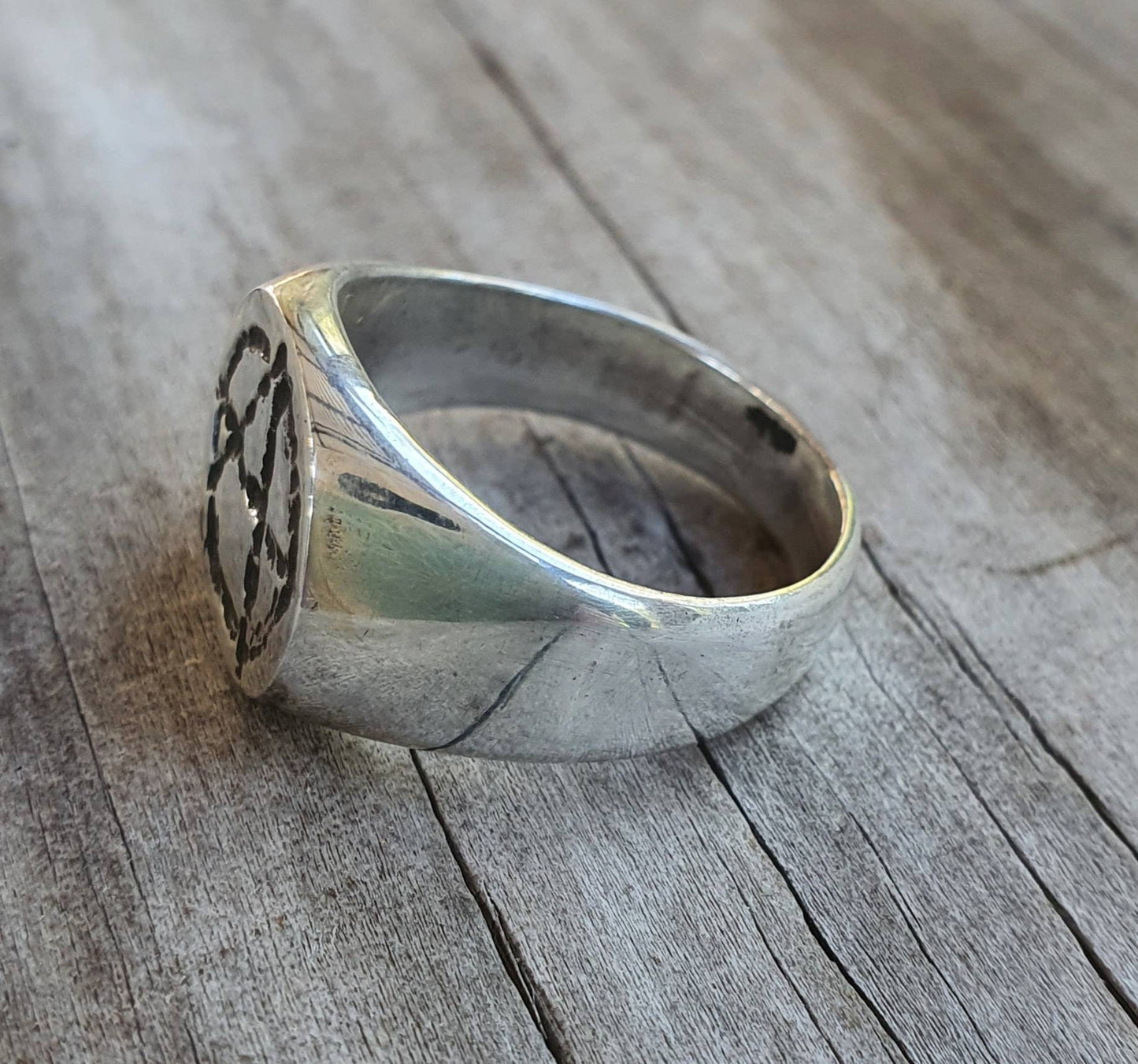 Anarchy ring, round top,sterling silver,medium size signet, punk,alternative, steampunk,handmade,sid vicious,rebel,biker,