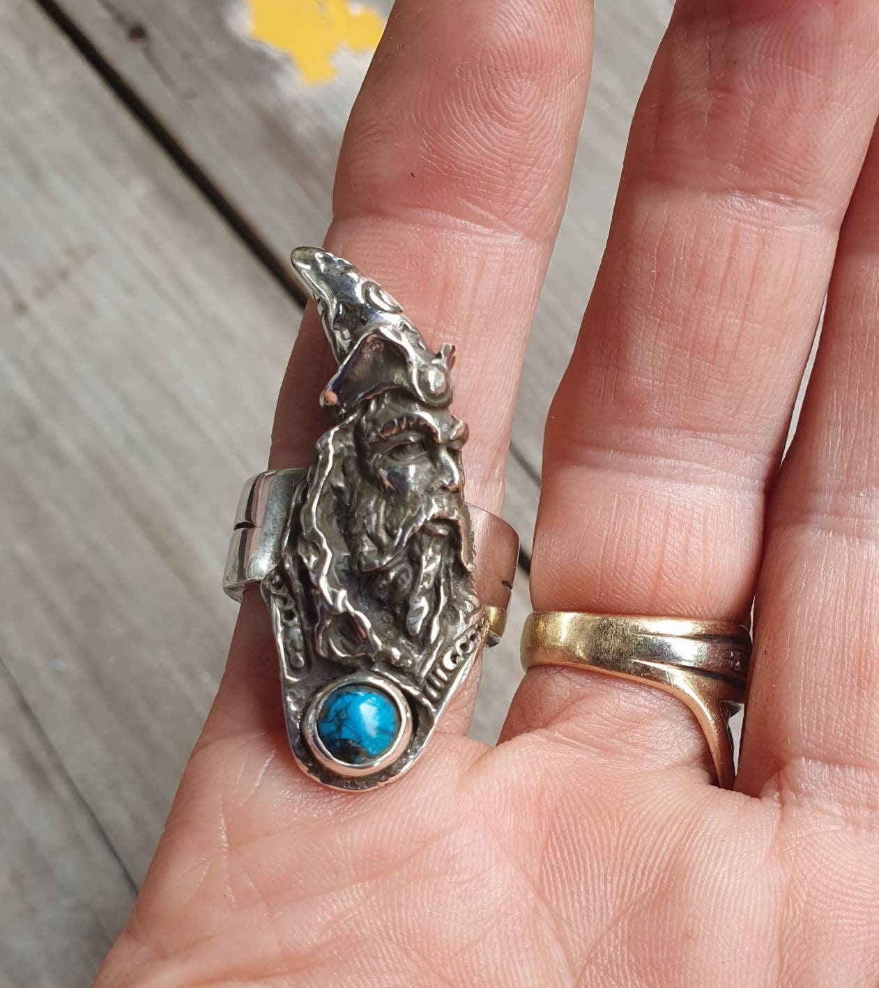 wizard ring,large merlin ring,sterling silver,black cz,handmade,witch,wiccan,magic,fantasy,mythical,occult,Dumble,merlin,