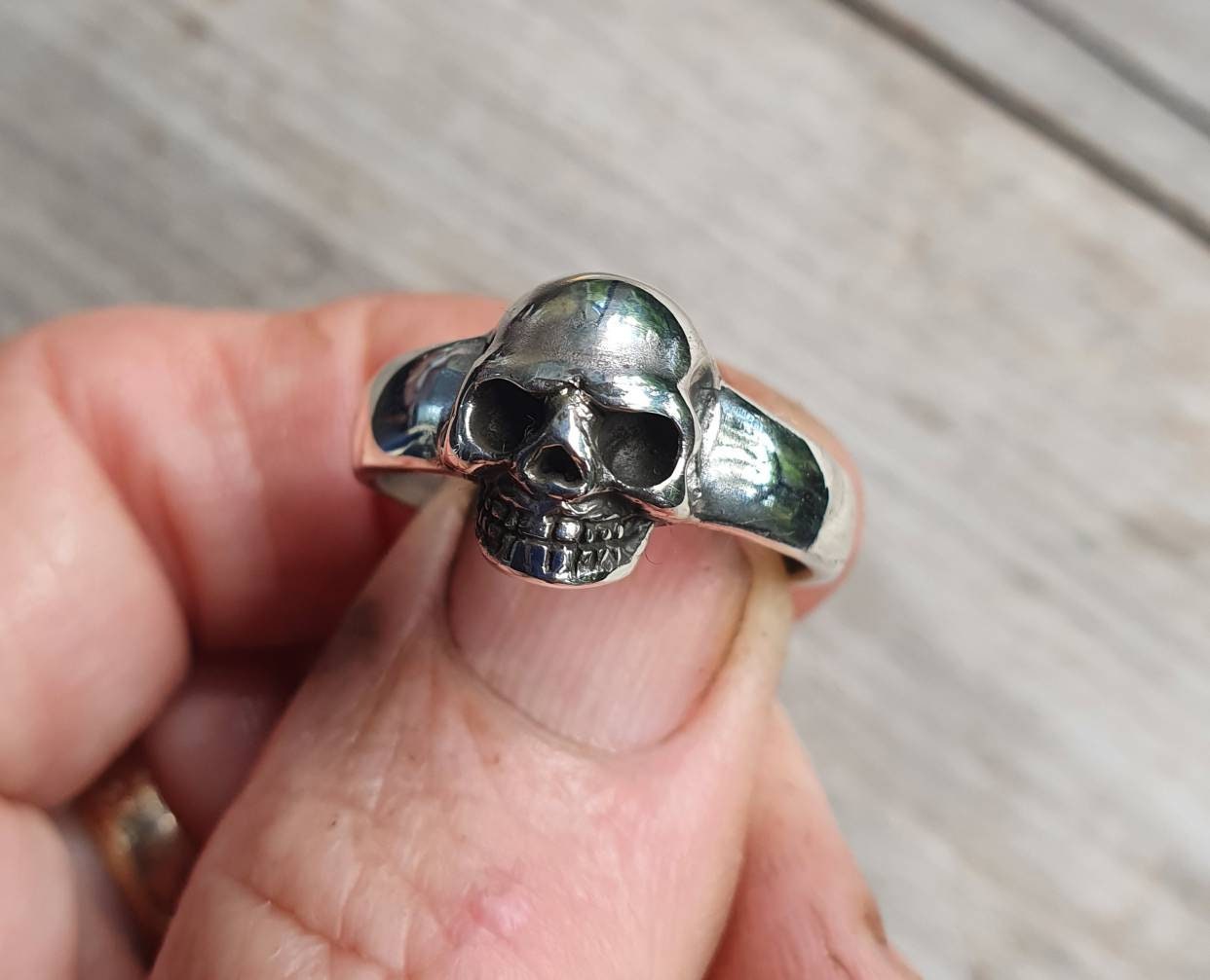 Small skull ring,sterling silver, signet,solid skull, steampunk, gothic ,punk,women's skull,skull pinkie,handmade,boho,hipster,rockabilly