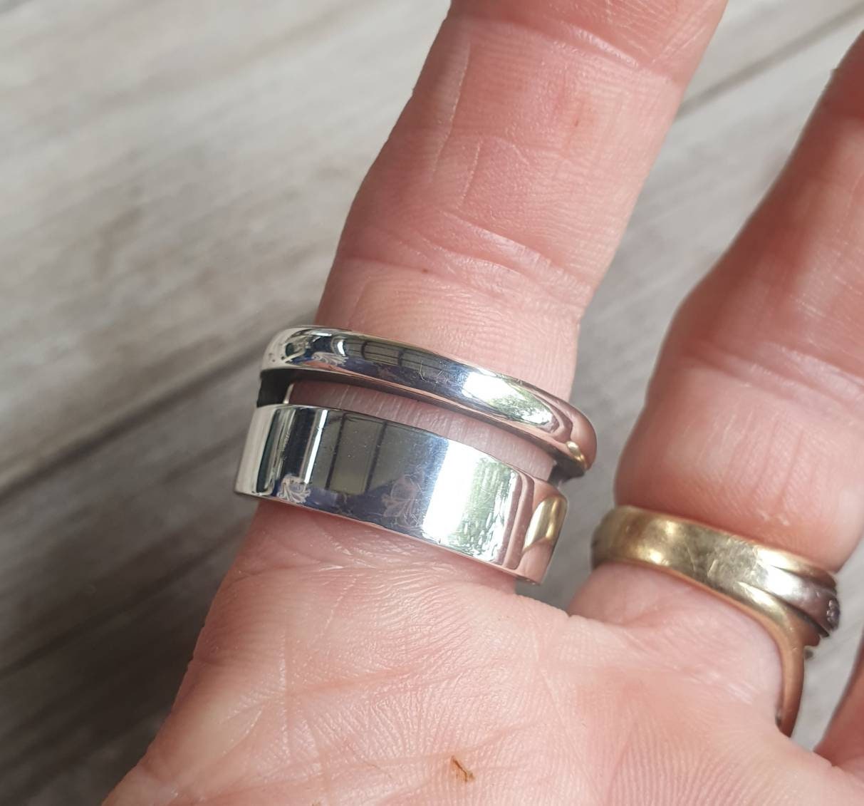 Chunky wide ring,sterling silver,plain unisex band,large modern wedding ring,