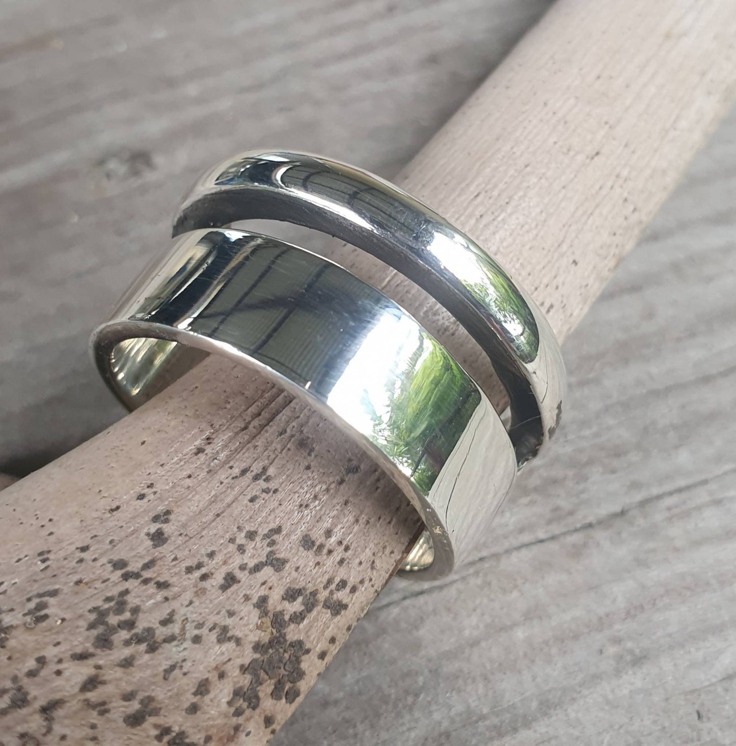 Chunky wide ring,sterling silver,plain unisex band,large modern wedding ring,