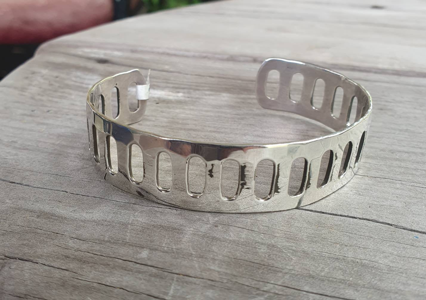 Silver cuff bracelet,sterling silver,hammered bangle,tribal,unisex,boho,handmade