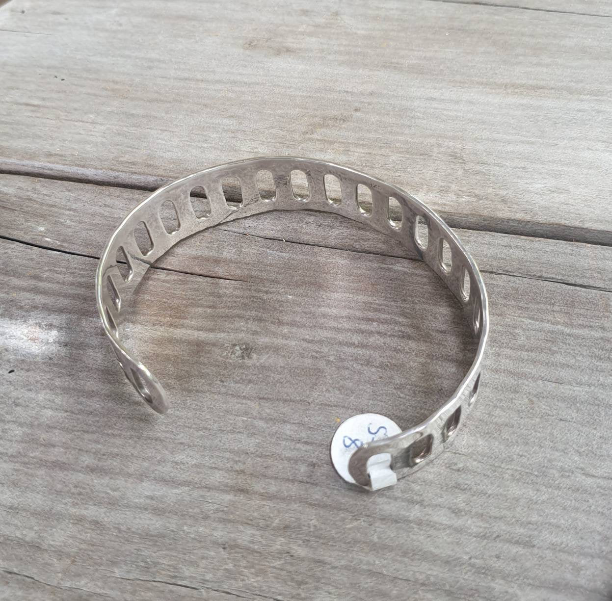 Silver cuff bracelet,sterling silver,hammered bangle,tribal,unisex,boho,handmade