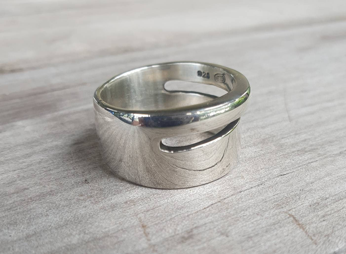 Chunky wide ring,sterling silver,plain unisex band,large modern wedding ring,
