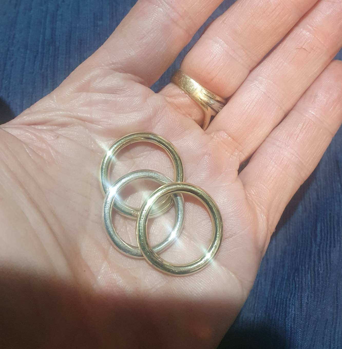 Gold stacker,3mm halo ring,solid brass round ring,handmade,boho vintage scroll,