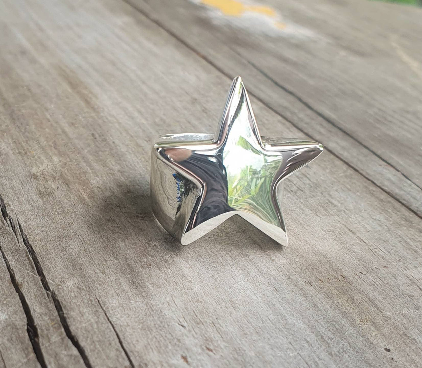 Large star ring,Sterling silver,flat solid,five pointed star,chunky ring,unisex,boho,hipster,designer fashion,