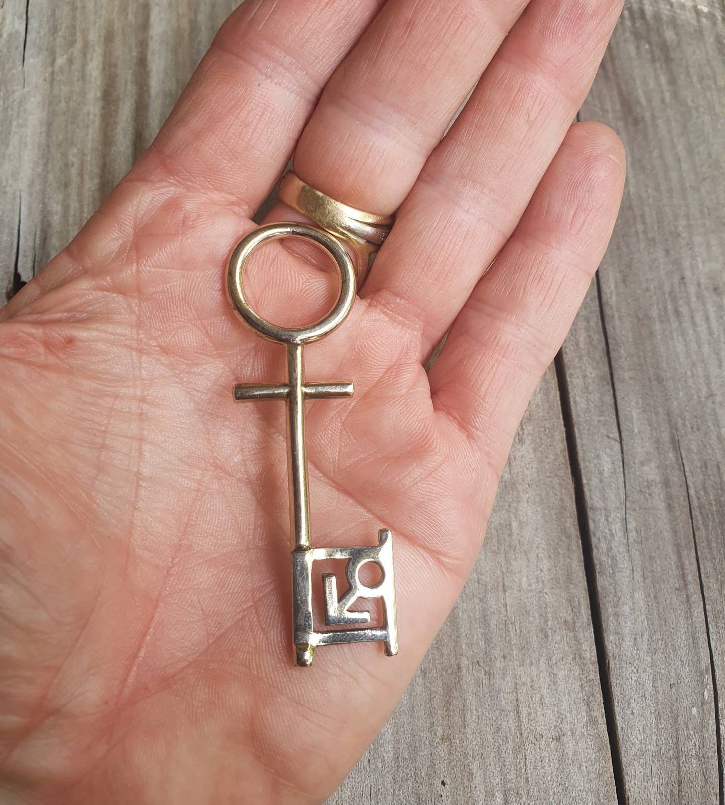 Penthouse pet key pendant,vintage,1990s,brass,gold colour