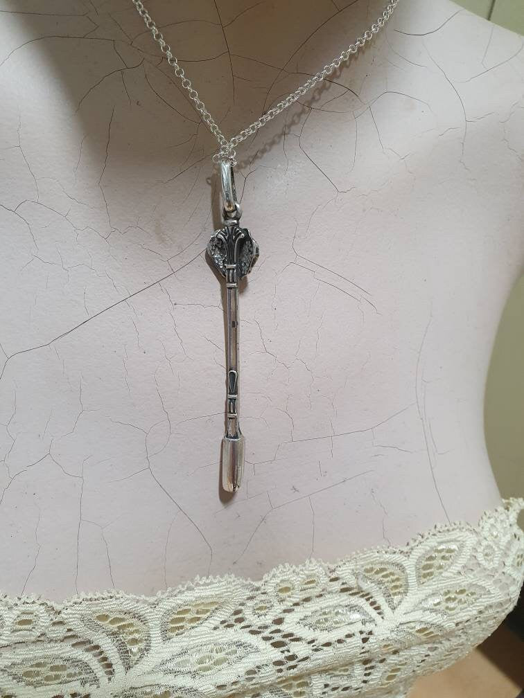 Lion head pendant,salt spo on,small spice sp oon,solid sterling silver, handmade unique, collectors sp oon