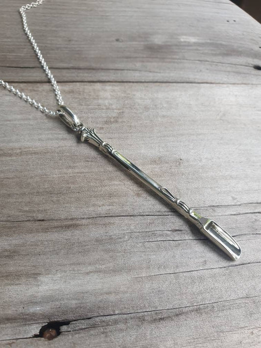 Spoon shovel pendant,925 sterling silver,snuff,hopi mapacho spoon key ring,handmade  unique,collectors,