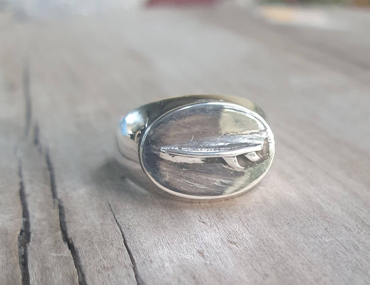 surf board ring,sterling silver,oval signet surfer ring,boho,surfer,board rider,wave rider