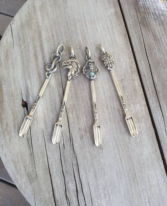Owl spoon pendant,925 sterling silver,spoon key ring,solid silver,small sharamic spoon,handmade  unique, collectors,