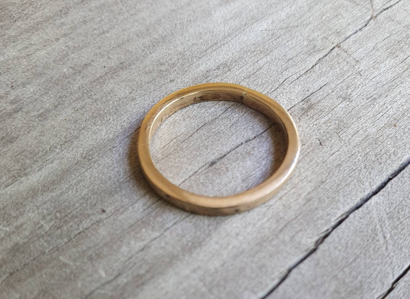 9k gold ring,solid gold,narrow pinkie band, stacker ring,boho,handmade upcycled stackable ring