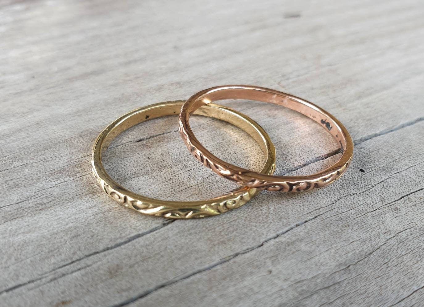 9k gold Stacker ring,thin,vintage, solid 9k gold band,fine and danity,victorian scroll,boho,pinkie ring