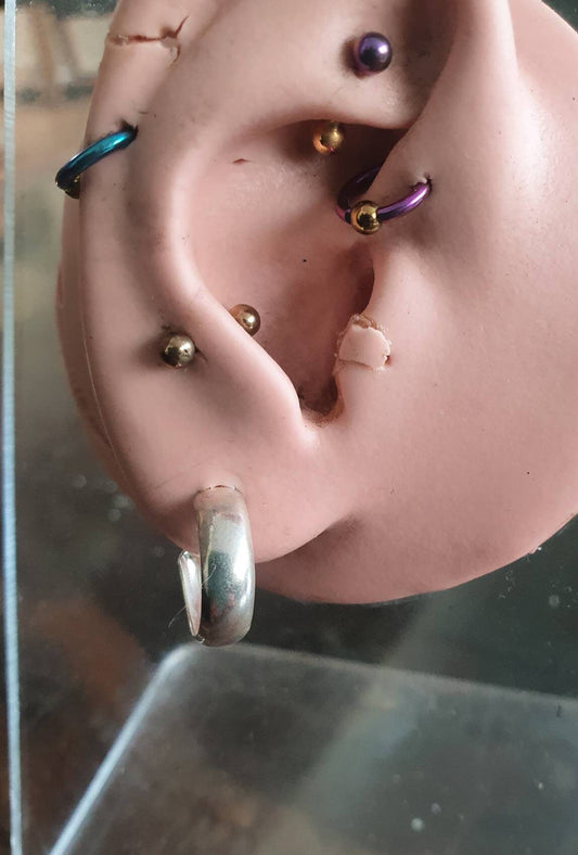 Hoop stud earrings,sterling silver,silver studs,sleepers,gypsy hoops,huggies