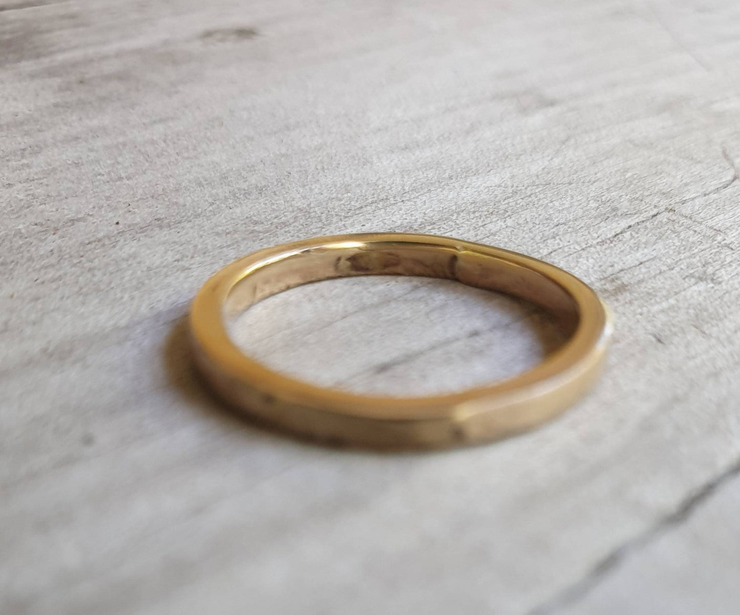 9k gold ring,solid gold,narrow pinkie band, stacker ring,boho,handmade upcycled stackable ring