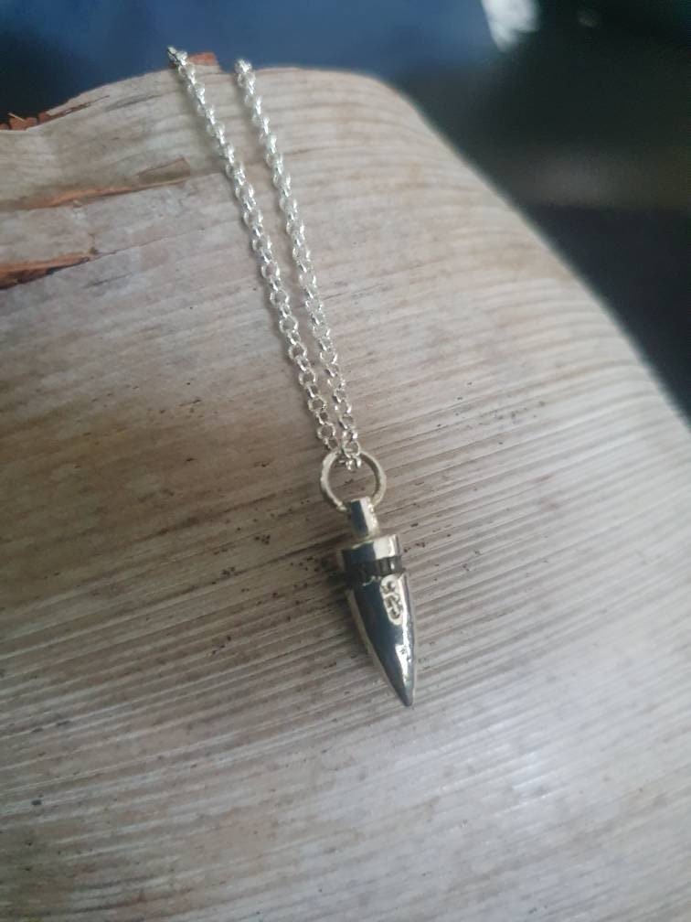 bullet pendant,charm,sterling silver,small,solid charm,