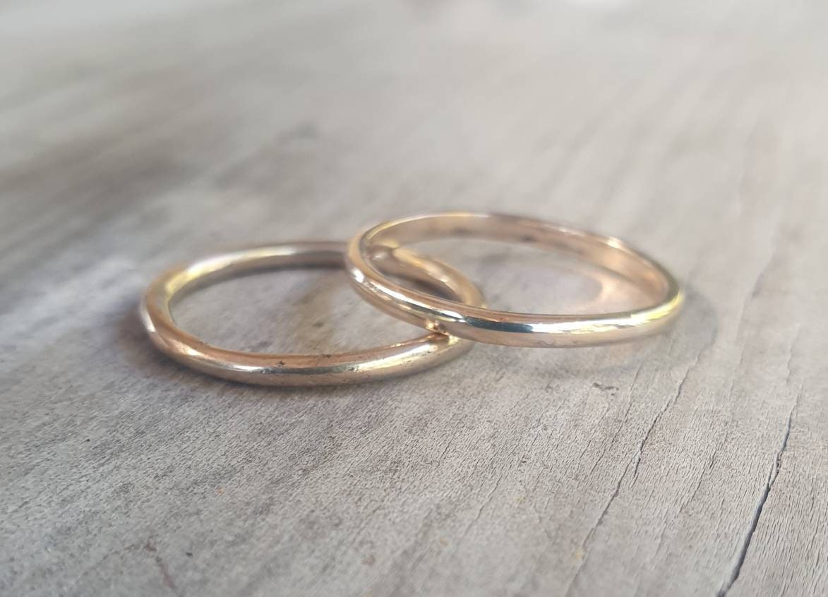 9k gold band, Stacker ring,solid gold not plated,thin plain gold band,fine and dainty,boho,pinkie ring