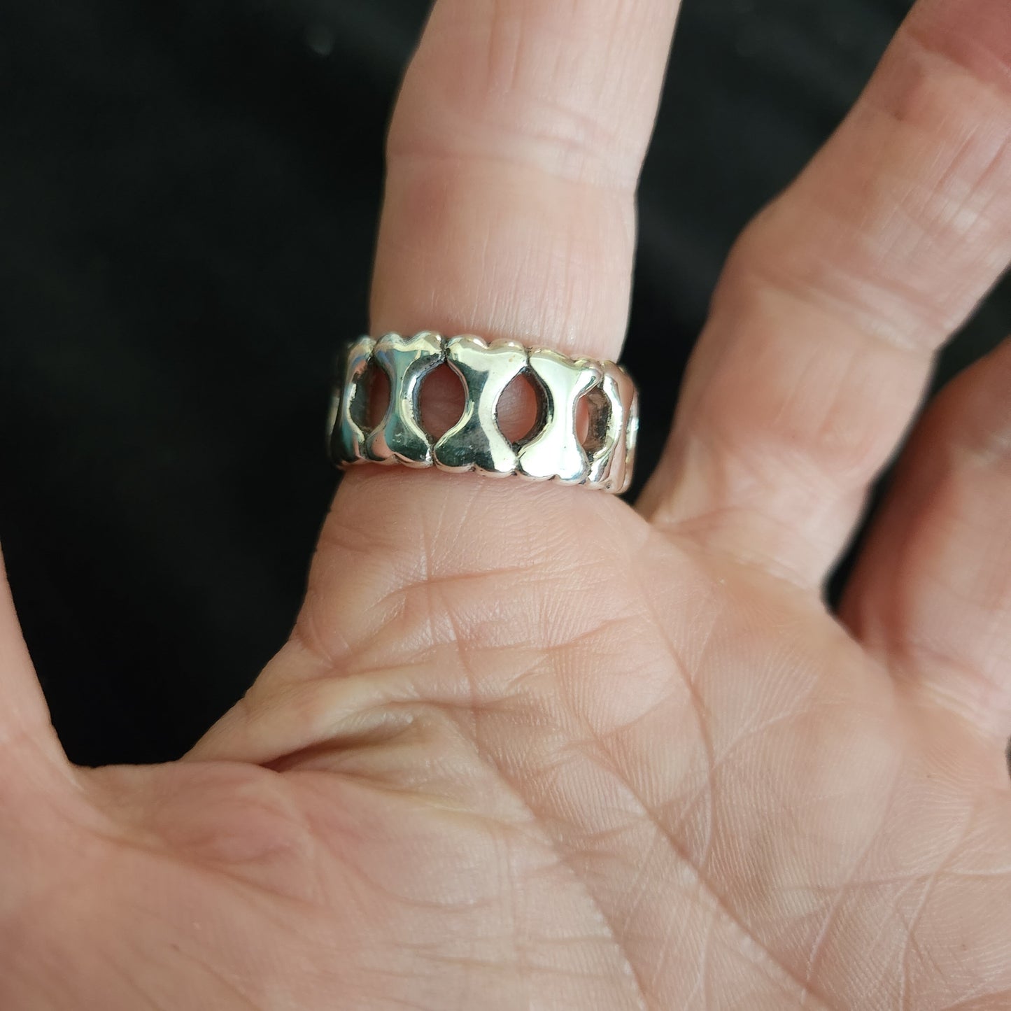 Silver band,bones,solid sterling silver,unisex ring,vivienne w. inspired,