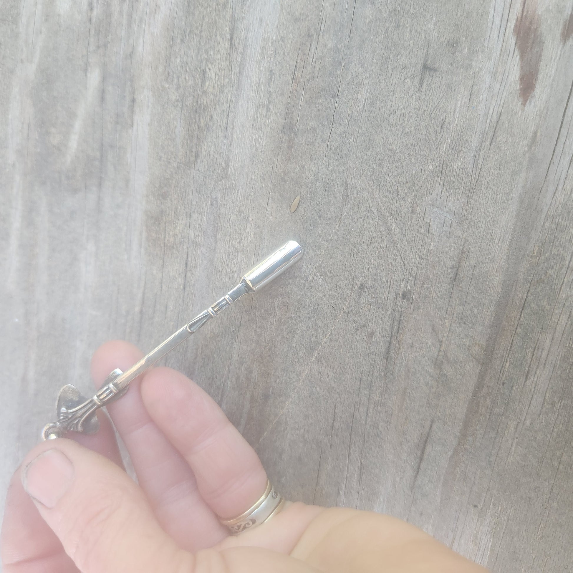 Mushroom pendant,spoon pendant,sterling silver,toadstool key ring,solid silver,small spice spoon,handmade unique, collectors,