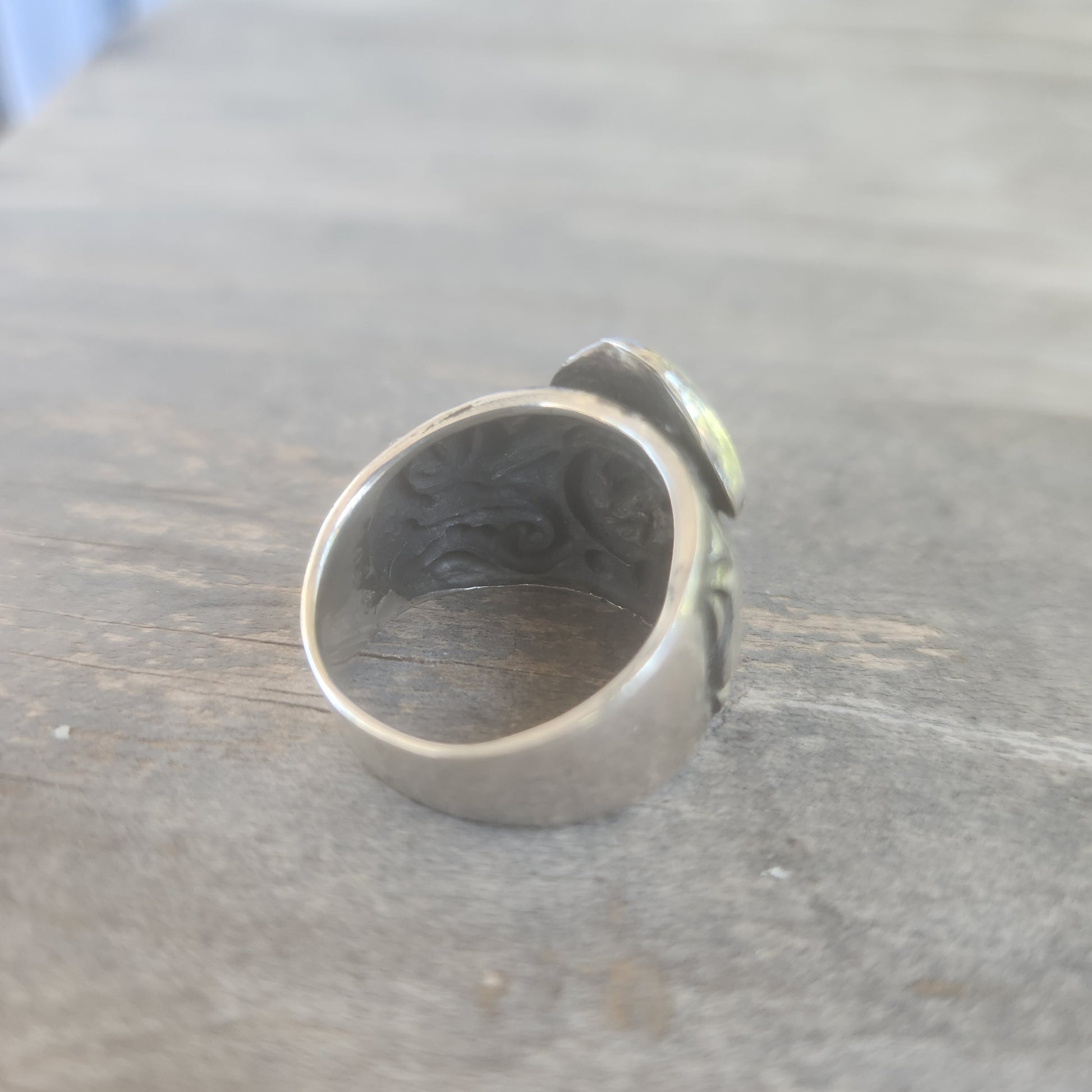 Mushroom ring,sterling silver,tribal,pagan,wide scroll,handmade,toadstill ring,medievil,wedding ring
