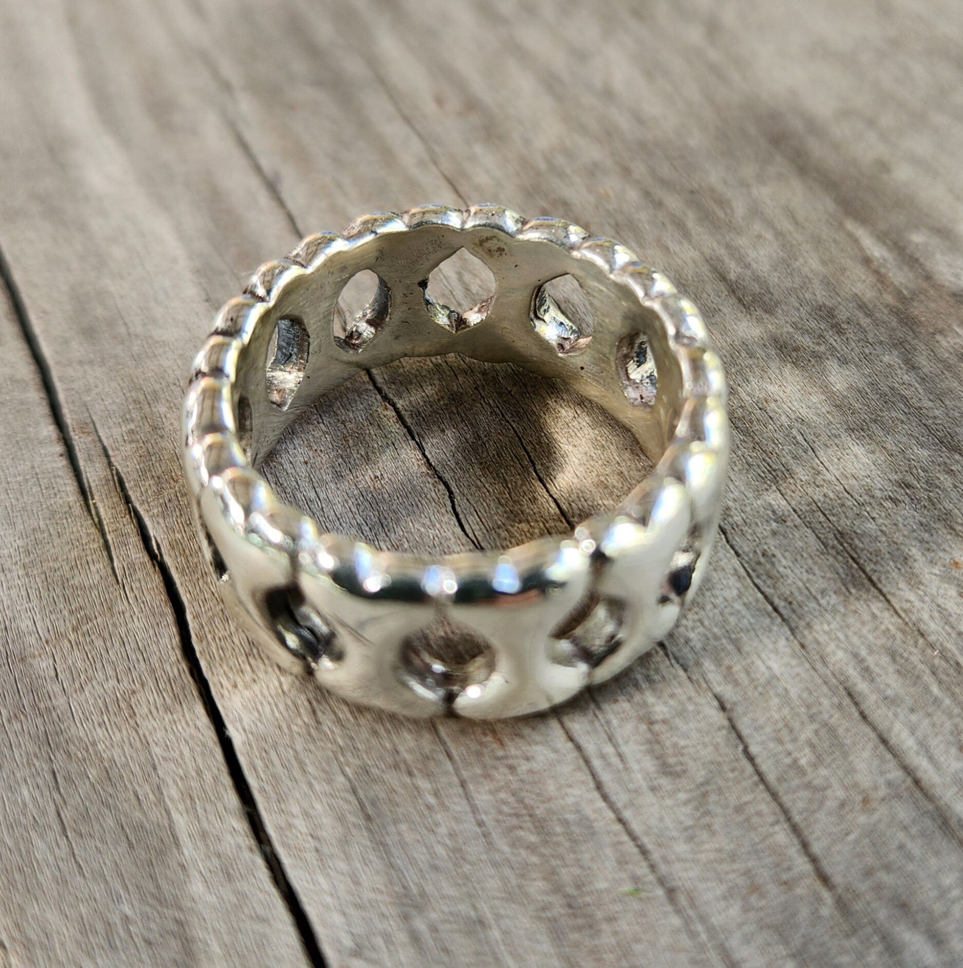 Silver band,bones,solid sterling silver,unisex ring,vivienne w. inspired,