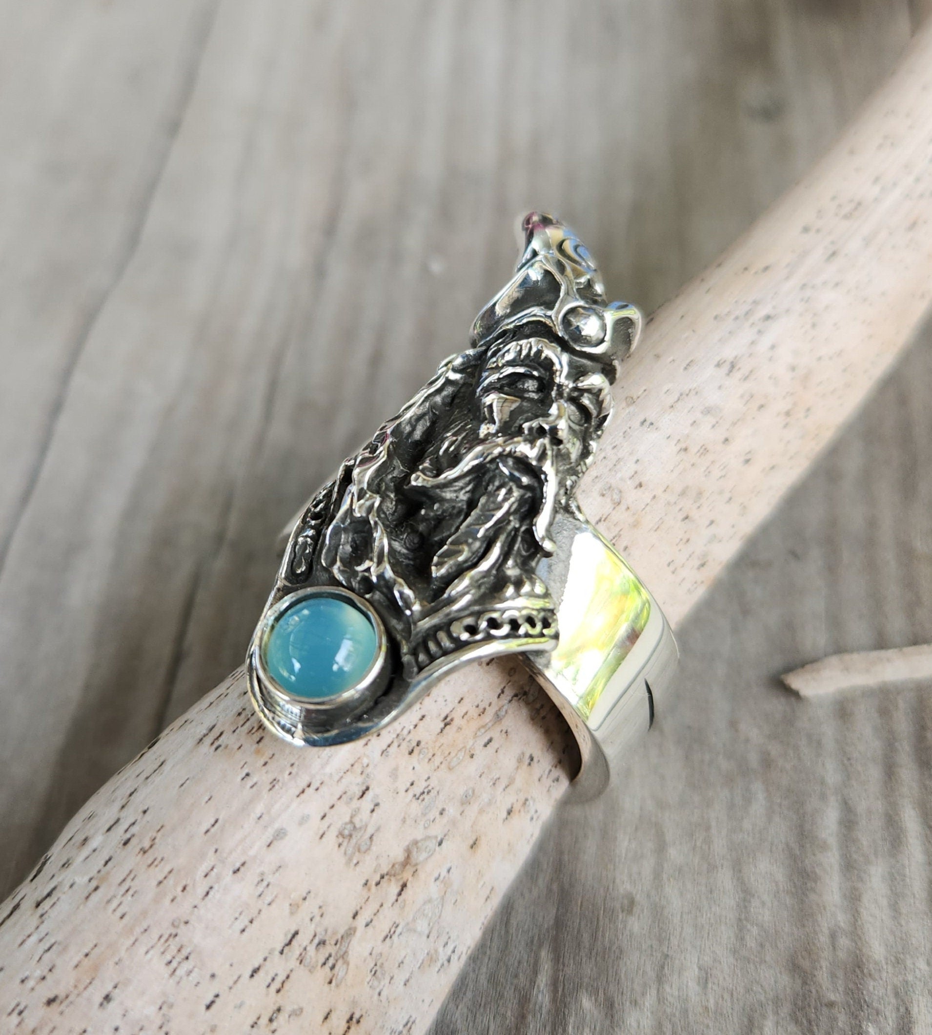wizard ring,large merlin ring,sterling silver,black cz,handmade,witch,wiccan,magic,fantasy,mythical,occult,Dumble,merlin,