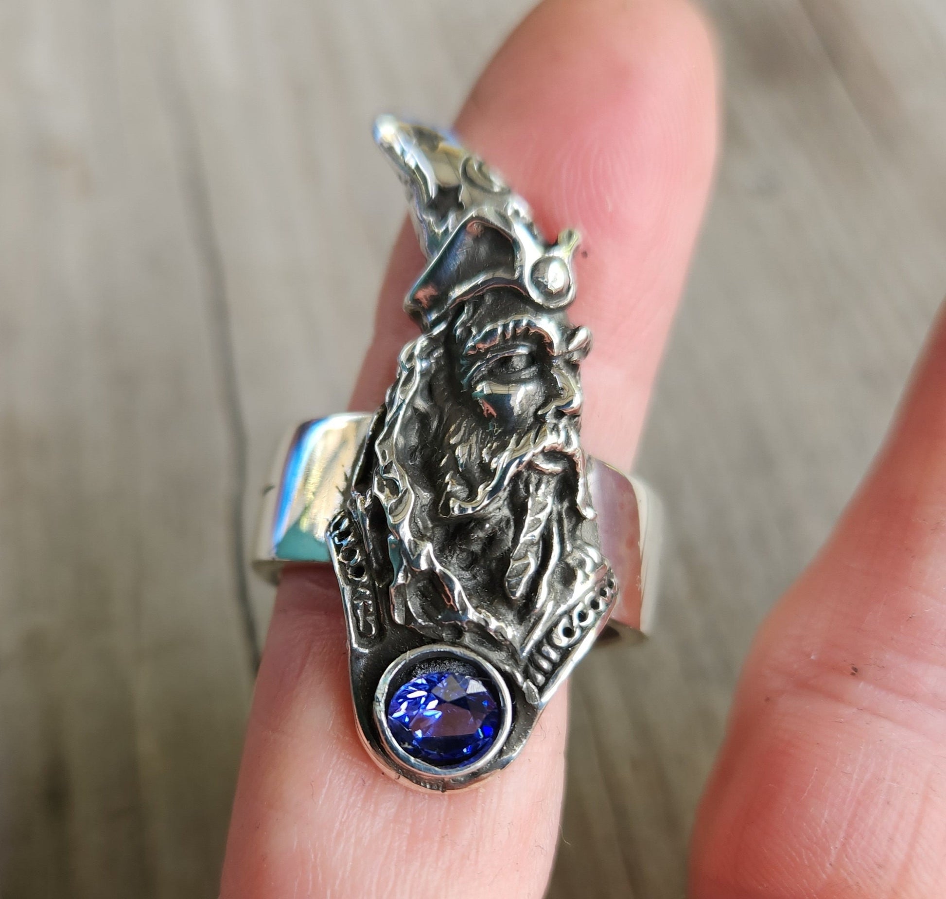 wizard ring,large merlin ring,sterling silver,black cz,handmade,witch,wiccan,magic,fantasy,mythical,occult,Dumble,merlin,