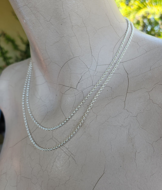 Sterling silver chain,belcha,rolo,round linked chain