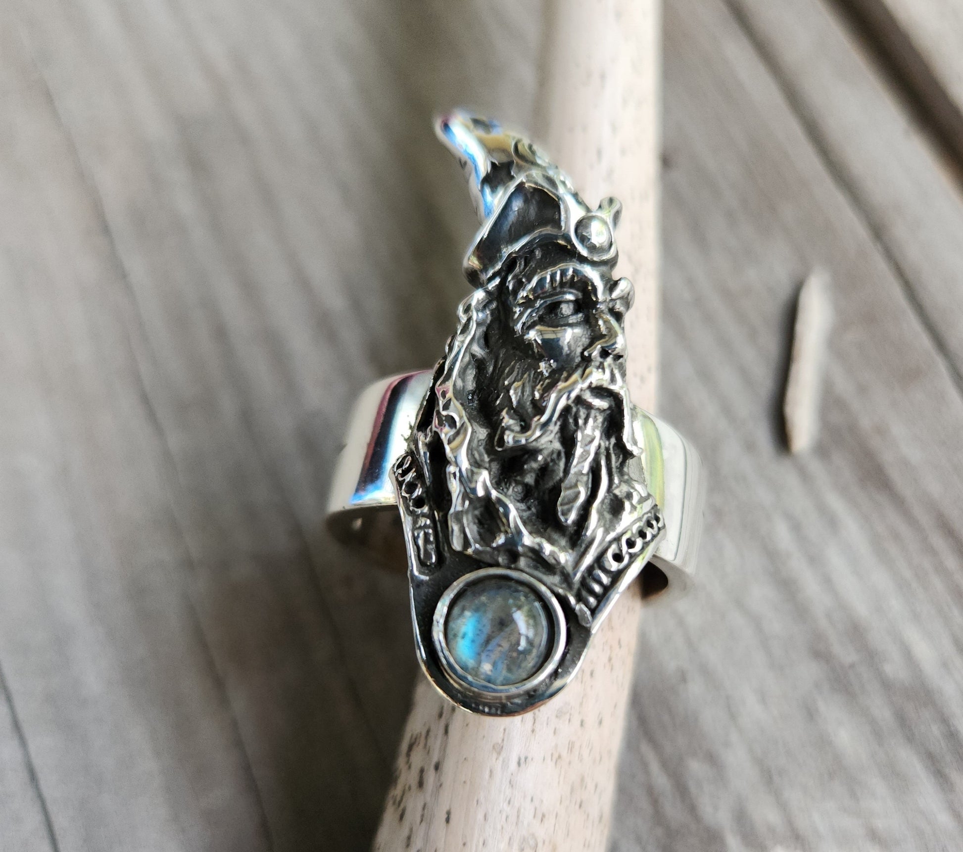 wizard ring,large merlin ring,sterling silver,black cz,handmade,witch,wiccan,magic,fantasy,mythical,occult,Dumble,merlin,