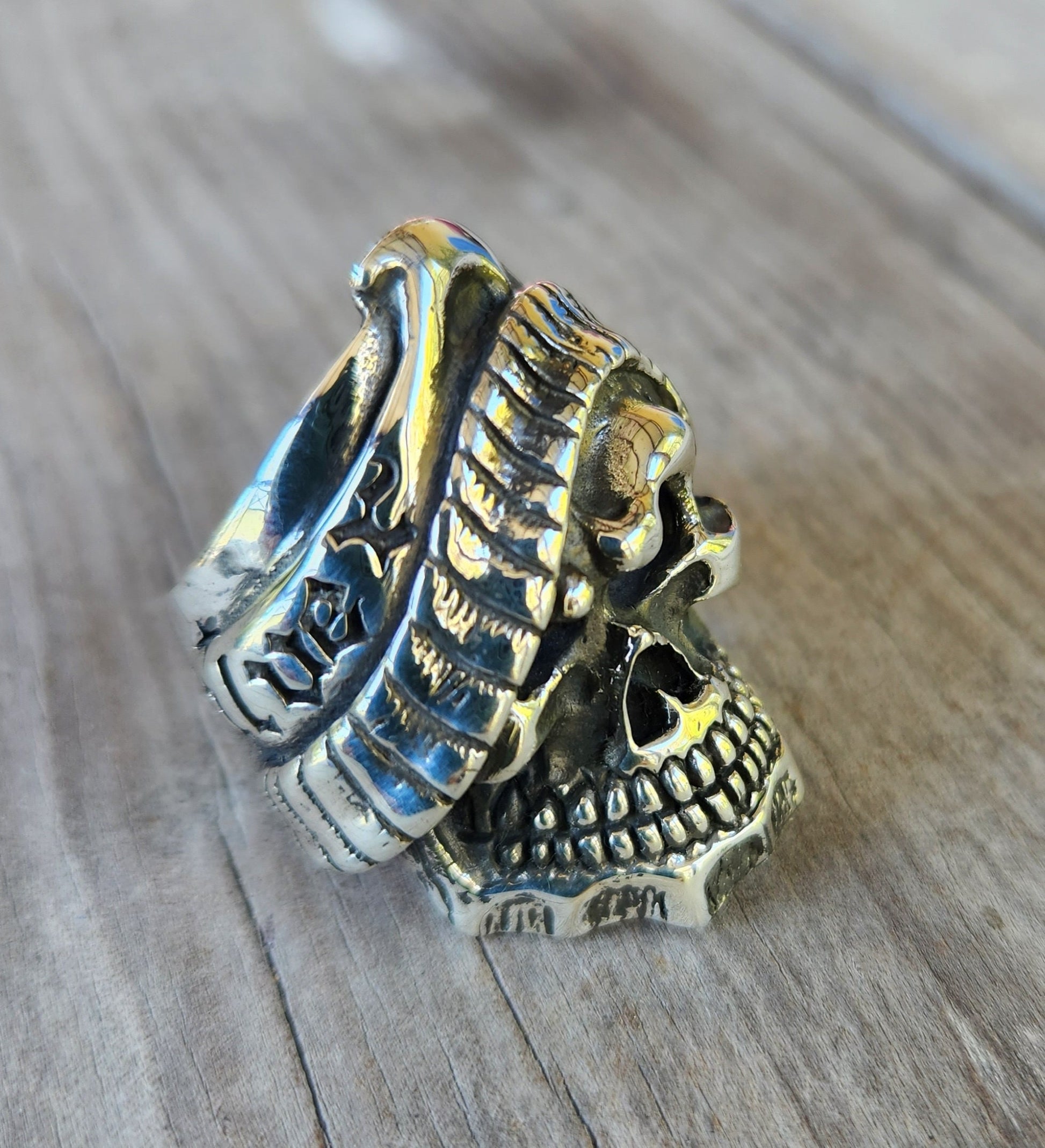 Large Skull ring,sterling silver,bandit,bandido,steampunk,gothic,punk,biker,handmade,hipster,pirate,medievil,mens fashion,