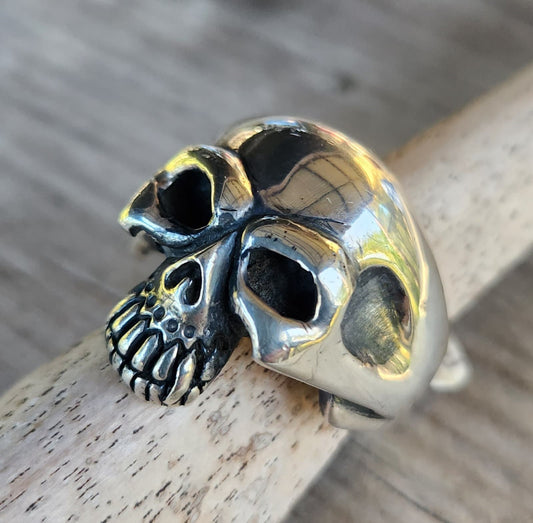 Skull ring,sterling silver, steampunk,gothic,Keith Richard's skull, punk,biker,hand made,hipster,pirate,medievil,mens fashion,
