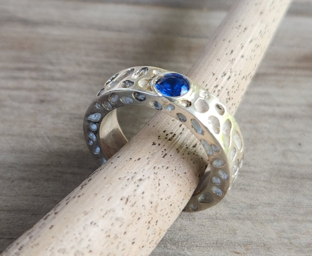 Nugget ring,chunky,Sterling silver,industrial,thick rustic ,hammered ,wedding band, unisex,men's fashion,handmade,steampunk,designer,