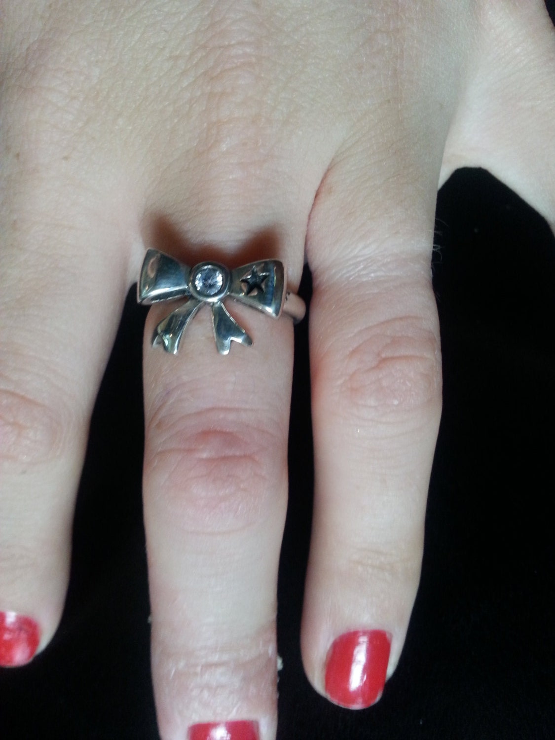 Bow ring,sterling silver,synthetic ruby cz,ribbon ring,bow, rockabilly,victorian,boho,goddess,handmade