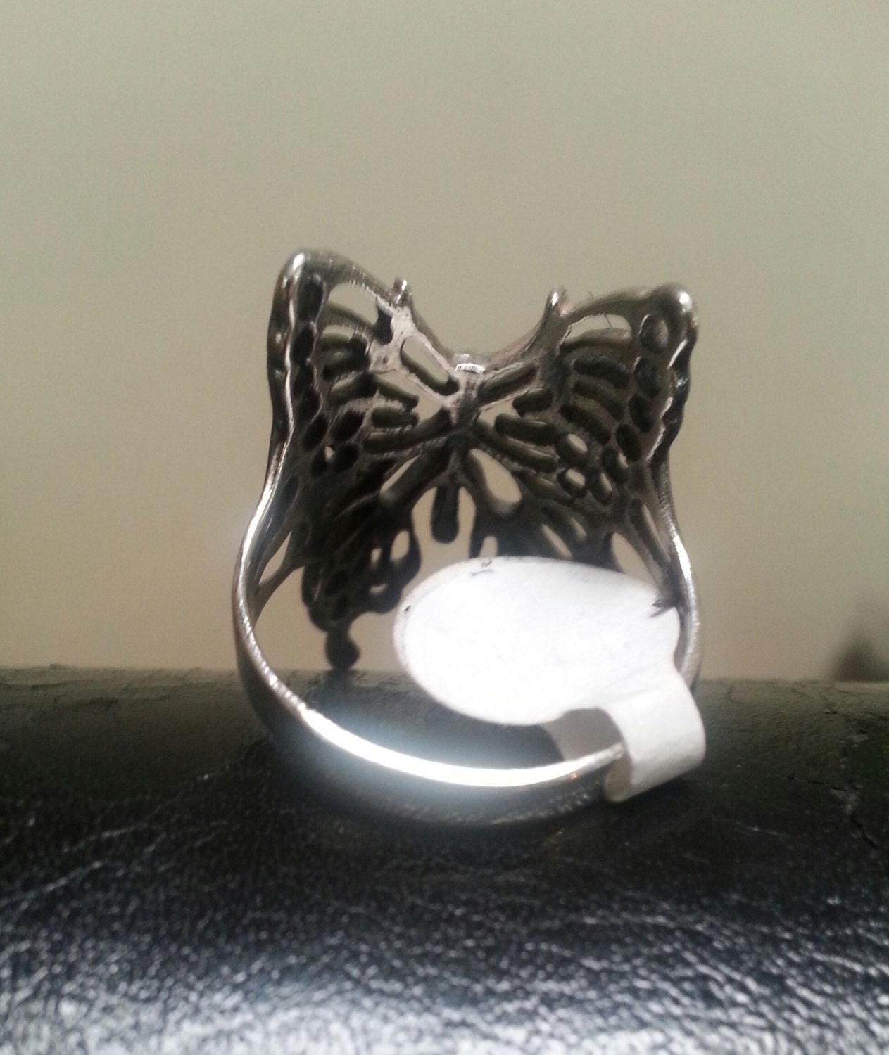 Butterfly ring,large, filigree, sterling silver,alternative,boho, gothic,art nouveau,victorian goddess,