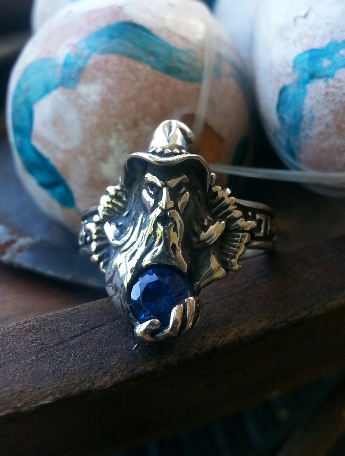 wizard ring sterling amethyst silver magic fantasy mythical steampunk gothic punk ring