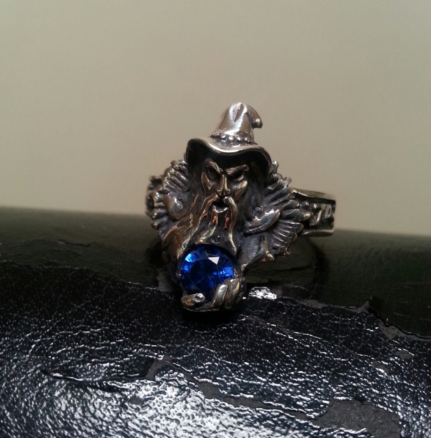 wizard ring sterling amethyst silver magic fantasy mythical steampunk gothic punk ring